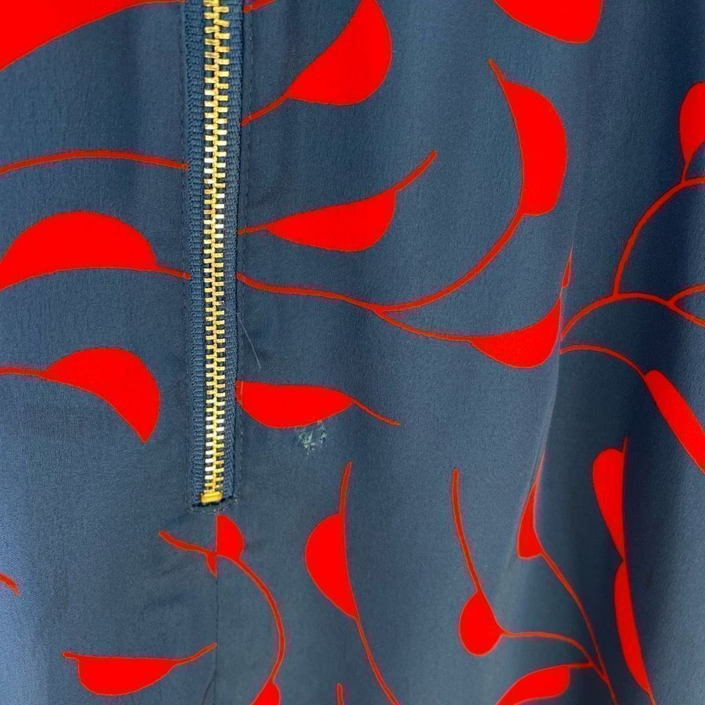 Self Portrait Blue Red One Shoulder Ruffle Dress - Picture 11 of 13